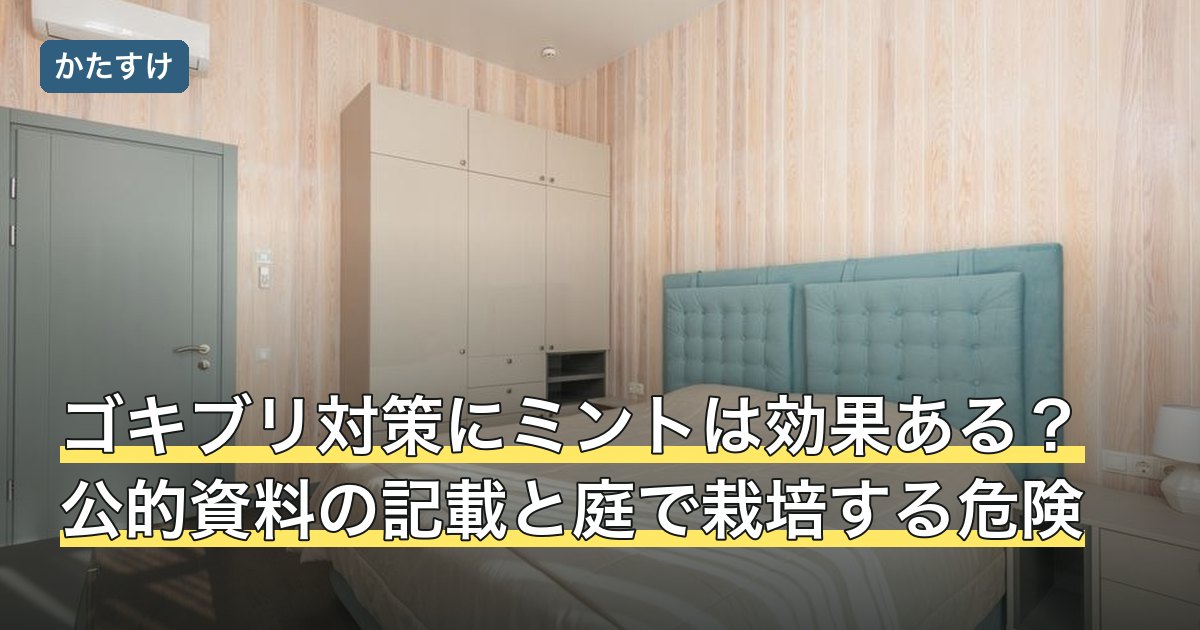 ゴキブリ対策にミントは効果ある？公的資料の記載と庭で栽培する危険